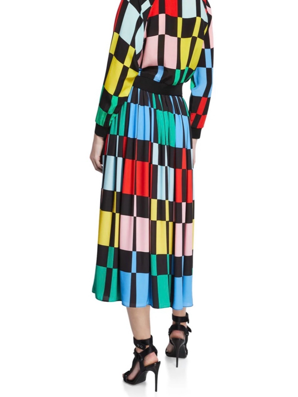 Alice + Olivia Melda Checkered Midi Gathered Skirt Size 10 NWT - Picture 10 of 16